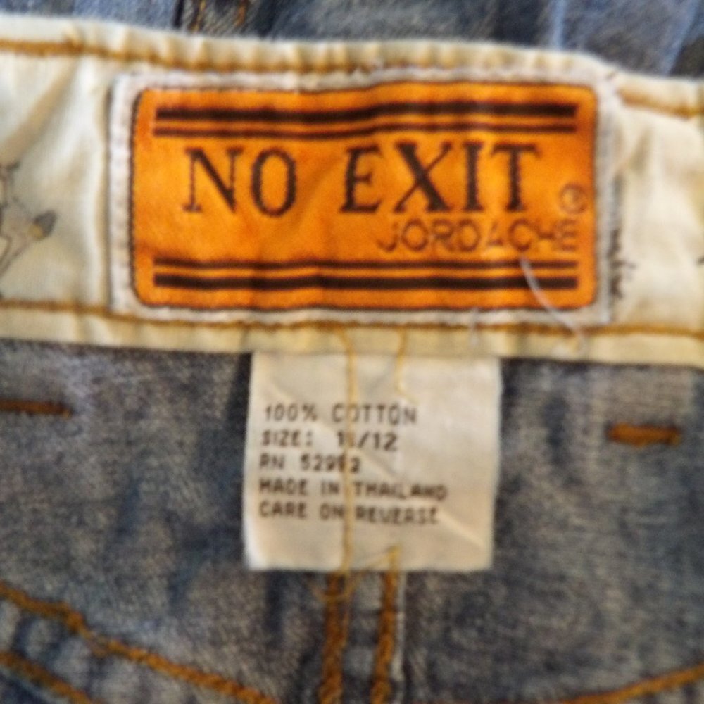 Vintage 90s Jordache No Exit Western Farmhouse Prairie Denim Maxi Skirt Sz 11/12 - Picture 7 of 7